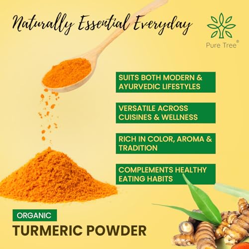 Image of Pure Tree Certified Organic Haldi Powder | 5 Kg / 5000 g | Turmeric Powder | Spice Masala Powder Raw for Milk | Strong Antioxidant