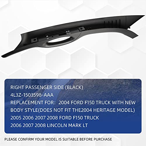 Asoparts A-Pillar Interior Trim Handle Compatible With Ford 2004-2008 F150 F-150/2006-2008 Lincoln Mark Lt, Right Passenger Side （Black）, Replaces 4L3Z-1503598-Aaa #TOP1