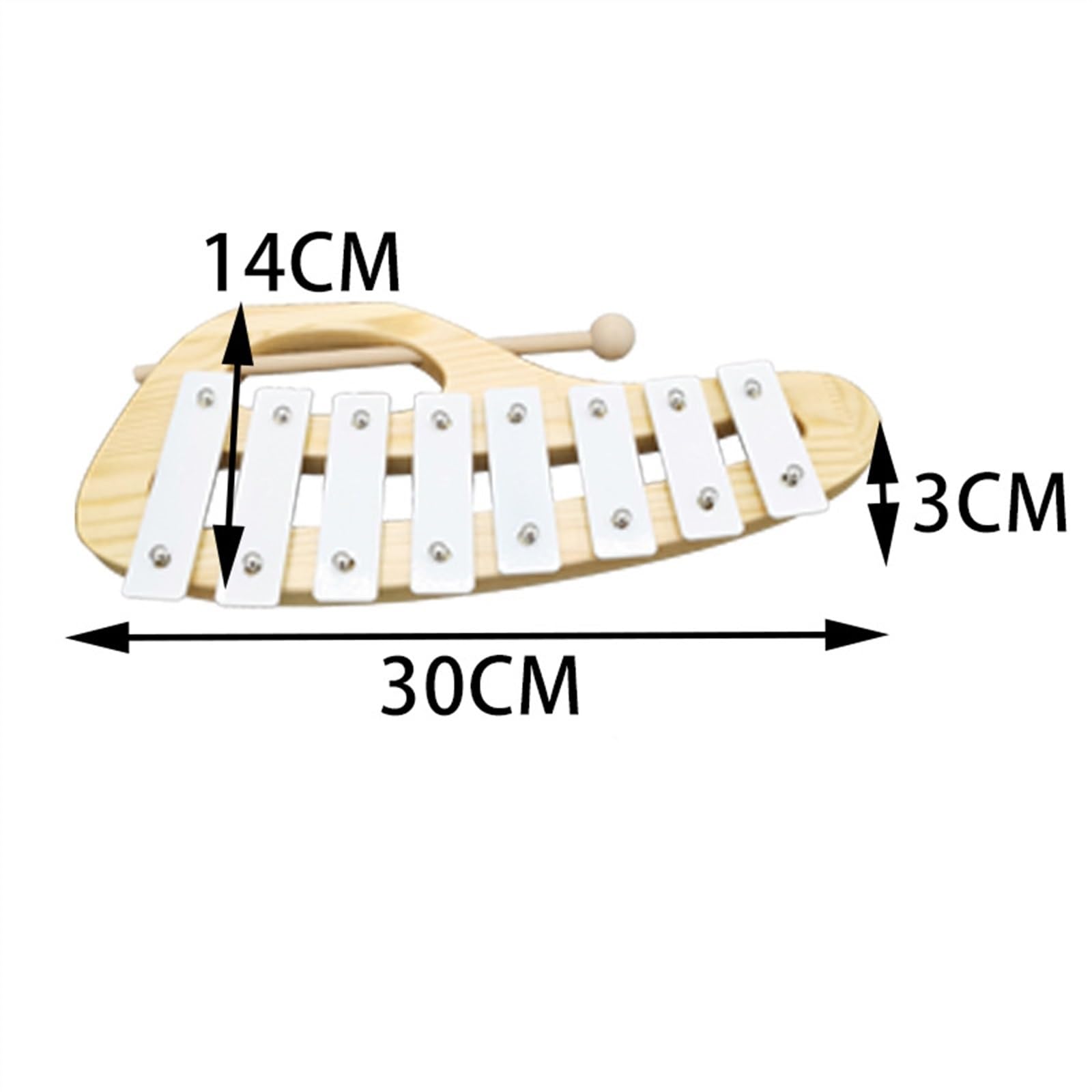 Xilófono portátil, instrumento de percusión Glockenspiel con placa de aluminio de 8 notas Carillón Instrumento Percusión