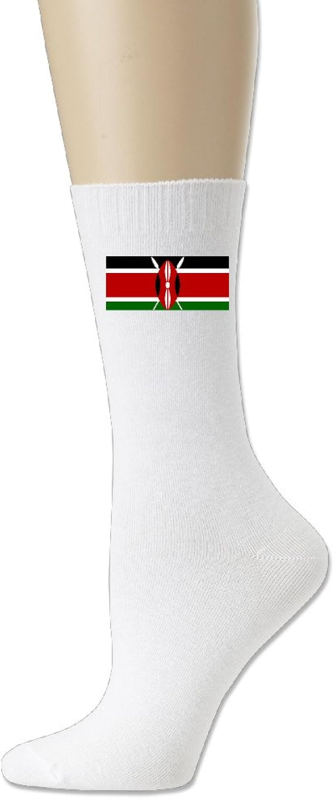 Flag Of Kenya Hot Cotton Socks Painting Crew Socks (6689546090351) Books