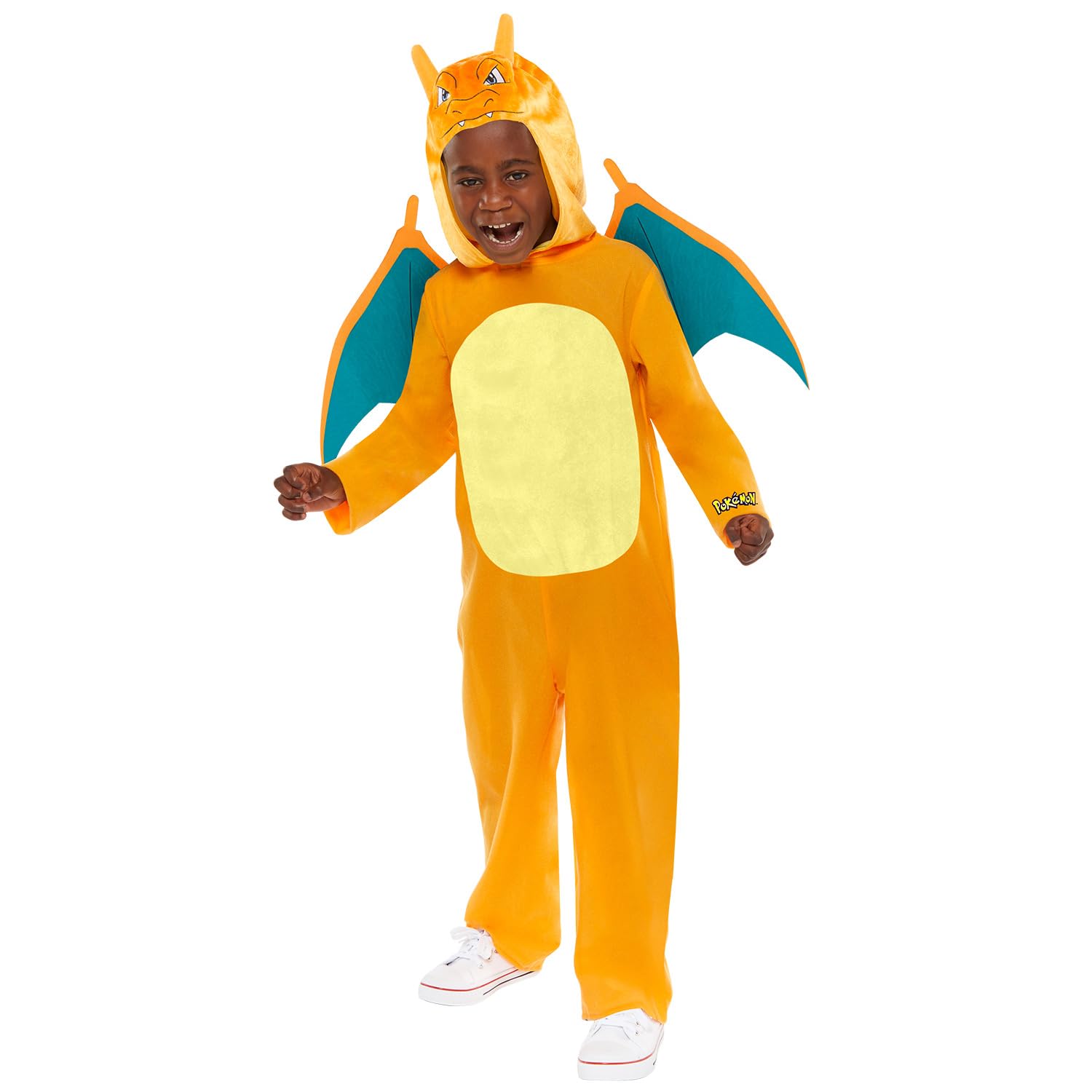 amscan 9918513 - Unisex Children's Official Pokémon Eevee Jumpsuit with Hood Carnival Costume Age: 6-8 Years