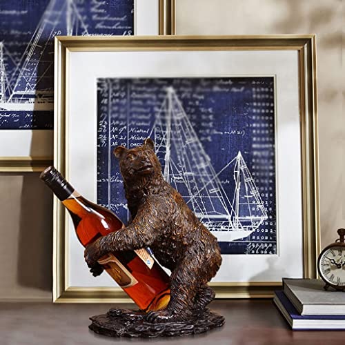 Soporte de vino con oso de resina para botellas miniatura 7