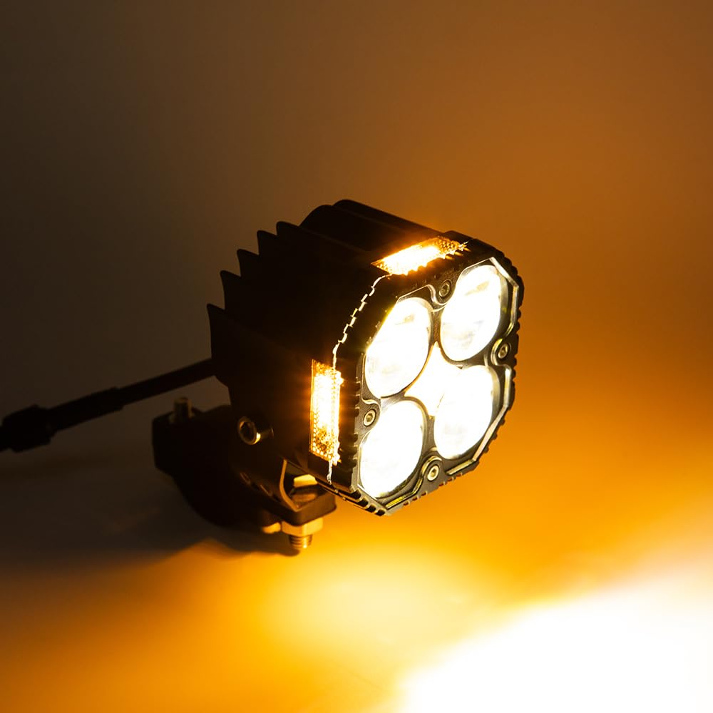 Faretti Moto 2 PCS Faretti Supplementari mMo LED Compatibili con Chopper Bobber Cruiser Cafe Racer Quad SUV