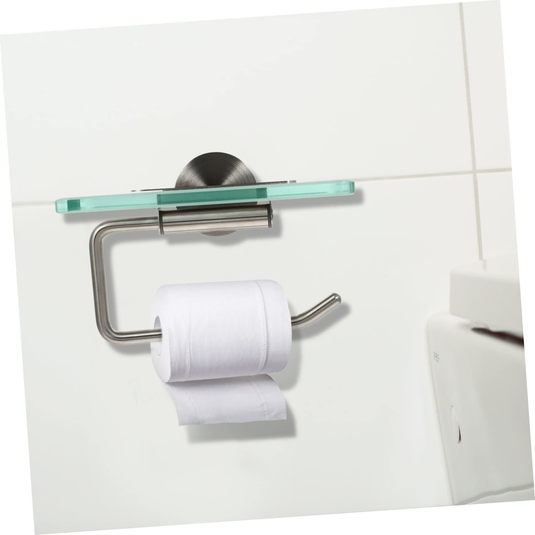 NUOBESTY Portarotolo da Parete in Acciaio Inossidabile Design Salvaspazio e Vetro e Installazione Facile Elegante e Funzionale per Cucina e Soggiorno