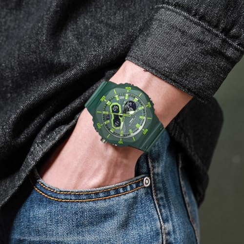 Image of Carlington Velocity Series Analog-Digital Sports Watches for Men and Boys with Alarm, Stopwatch, Backlit Display, Dualtime, Silicone Rubber Strap, Water & Shock Resiatant - CT 8120