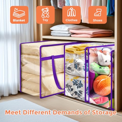 Budding Joy 6 Pack Clear Zippered Storage Bags for Clothes 40L PVC Storage Bags の商品画像 3