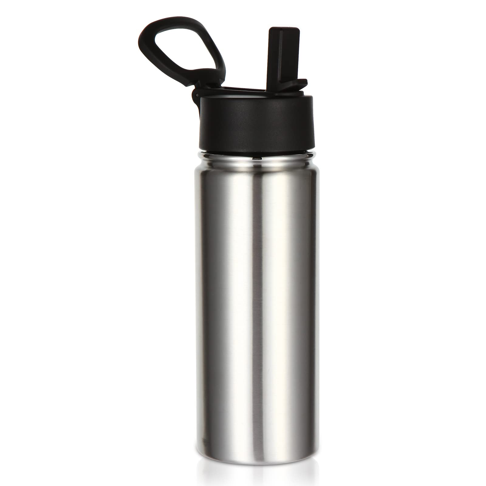 Volhoply 18oz Kids Insulated Water Bottle,Stainless Steel Water Bottles with Straw,Double Wall Vacuum Metal Water Bottle,Wide Mouth Reusable Sports