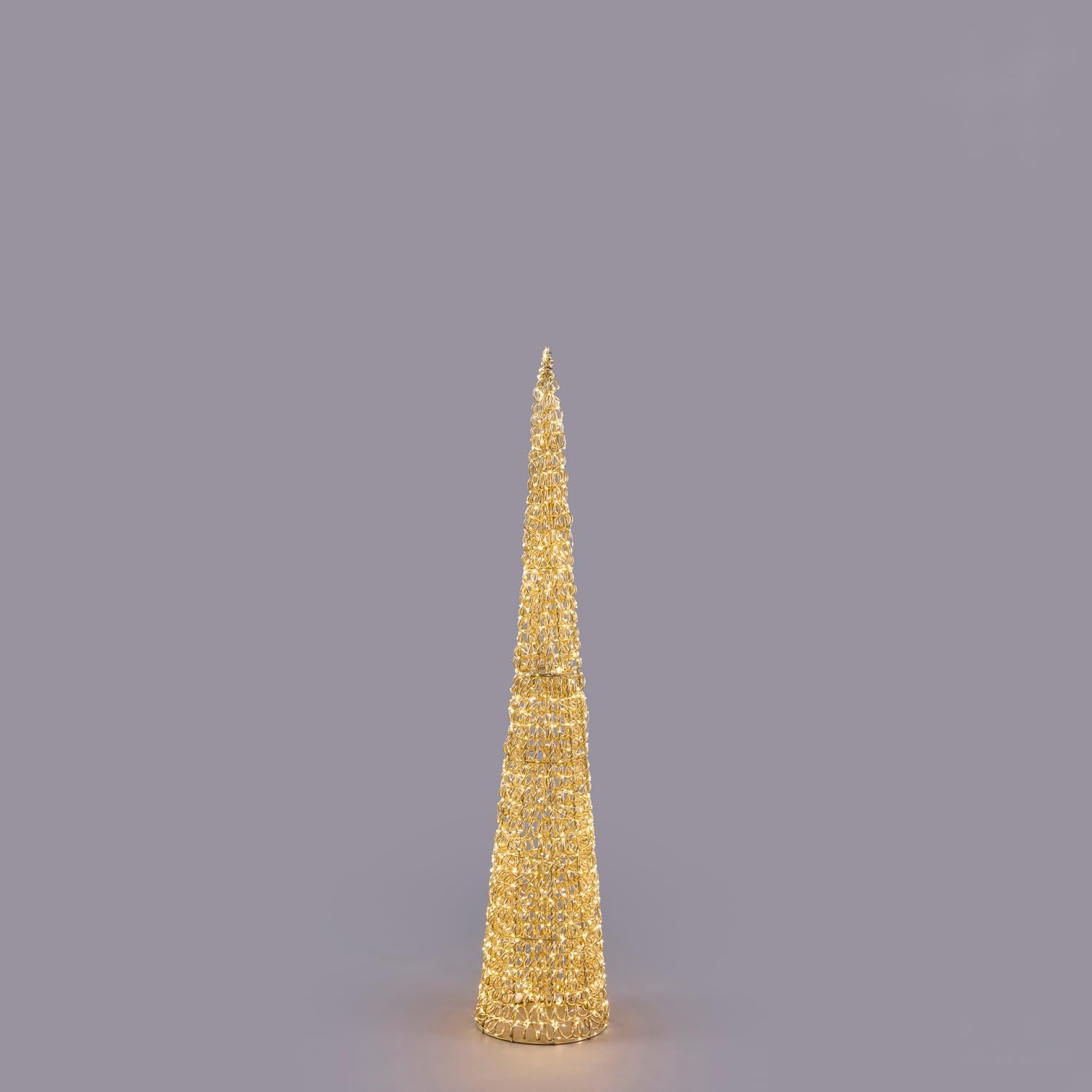 Albero Cono Curly H150cm D30cm 1440led Gold Interno/esterno