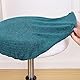 IMIKEYA Hockerbezug Rund, Durchmesser 30cm-40cm Barhockerbezug Rund Hochelastischer Waschbar Drehstuhlhockerbezug Runde Hockerbezug Staubdicht Stuhlbezug, Pfau blau