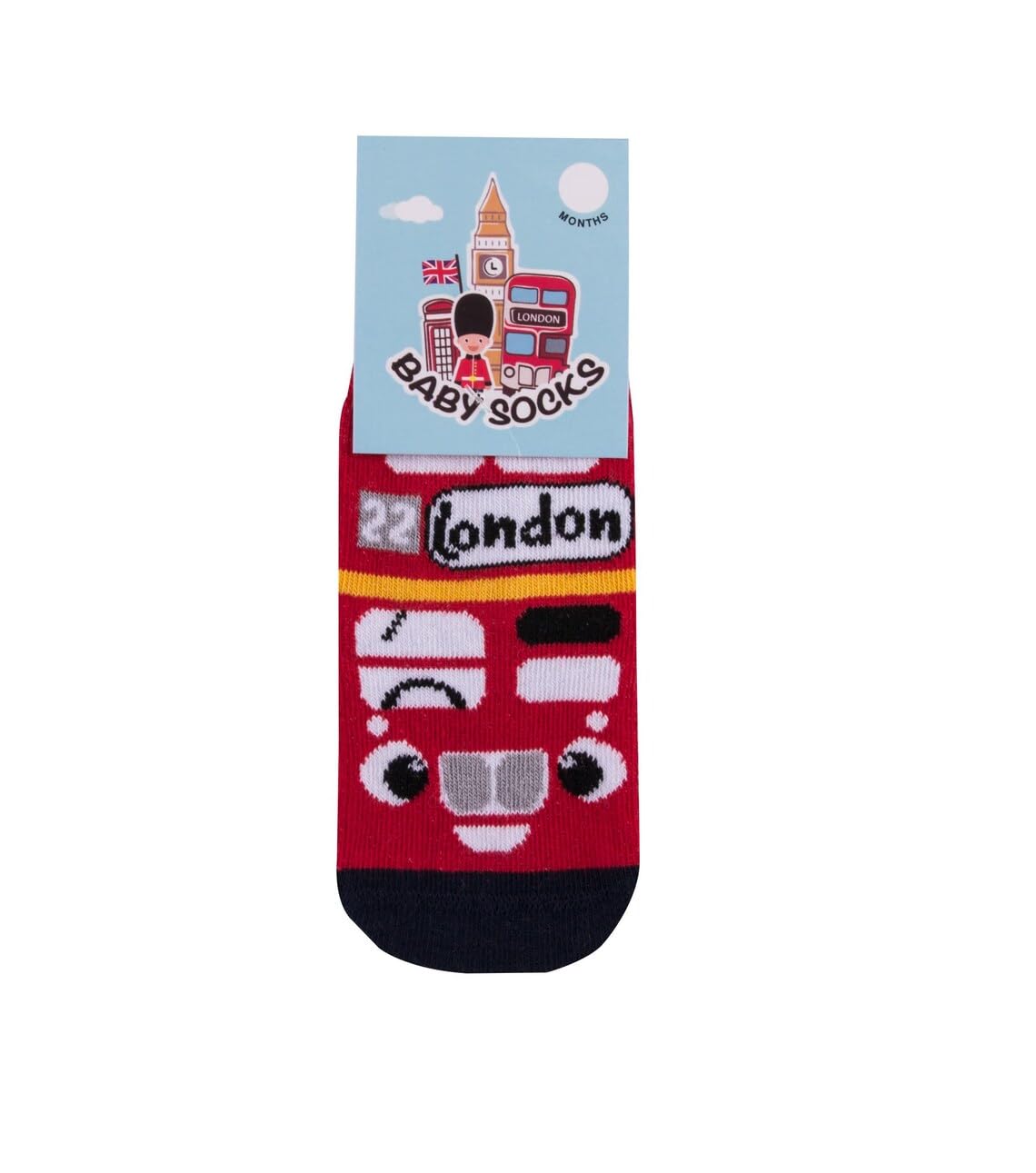 London Red Bus Baby Socks, Cotton Rich, Novelty Seamless Unisex Design, 0-4 Years (UK, Age, 12 Months, 24 Months)