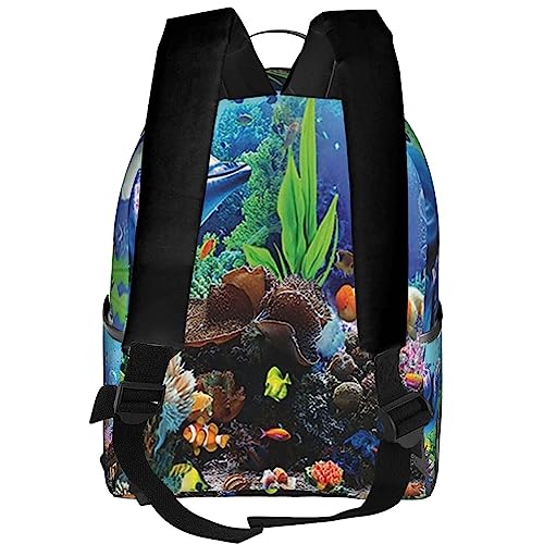 Sac à dos de voyage imprimé Vie marine résistant pour le sport - 3