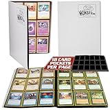 Monster 9 Pocket Trading Card Binder - Matte White Album, Anti-Theft & Anti-Drop TCG Protection w Side Loading Padded Pockets, Double Sided, Holds 360 Cards, For Sports, Gaming, Kpop, Gift