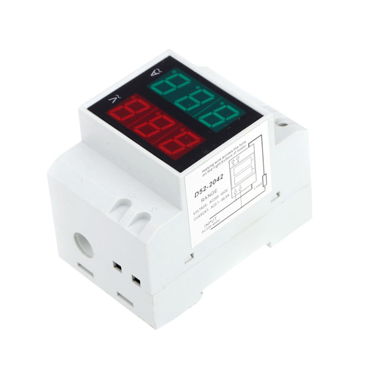NUOBESTY 2 Stück Din Schienen Digitales Volt Amperemeter mit LED Anzeige Mehrfachmessung von Spannung Strom Leistung für Haushaltsstromüberwachung und Generator Monitoring