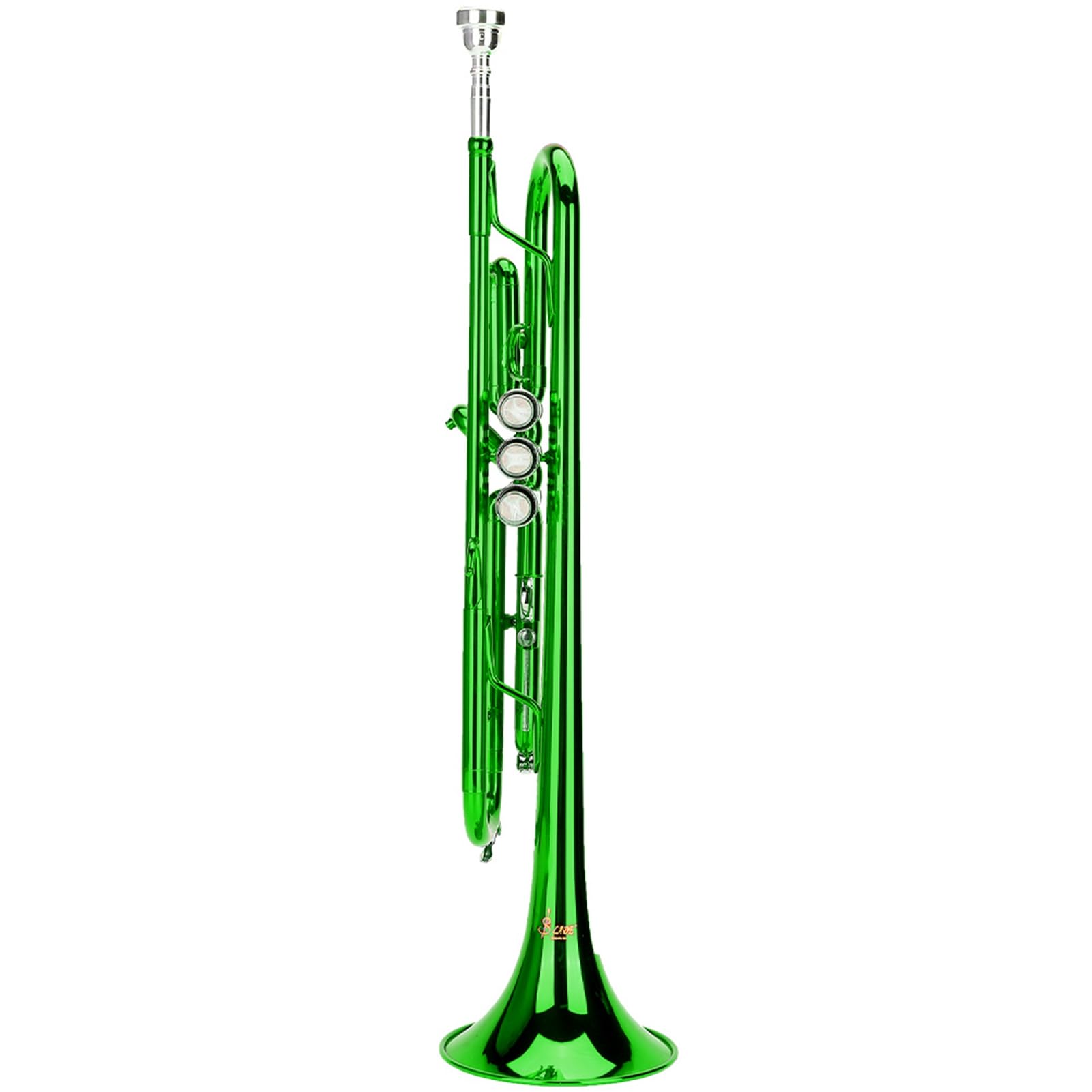 Trompeta de Latón con Pistón Dorado Trompeta Profesional Trompeta de Latón, Trompeta de Viento de Música de Latón Instrumento de Viento para Herramienta Auxiliar para