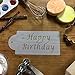 Designer Stencils C013 Happy Birthday Cake Stencil, Beige/semi-transparent 3 x 5..5 inches