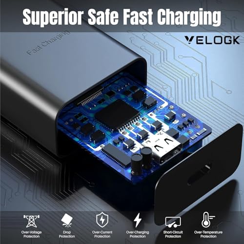 Image of Auorld 45W Super Fast Charger Adapter Compatible with Samsung Galaxy S24 /23 /22 /21 /20 (Ultra /Plus /FE),Note 20 /20+ /10 /10+ /S10 5G / 9 /8 (S /A /F /M Series)(Only Adapter with 1 Year Warranty)