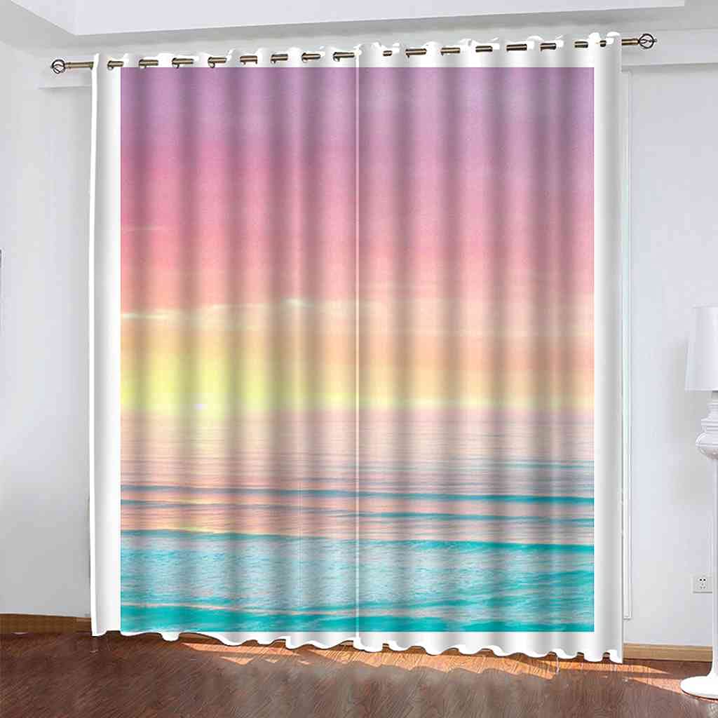 Rideaux isolants thermiques et phoniques paysage ciel rose 3D