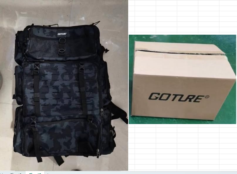 Goture フィッシングリュック 釣りバッグ 大容量 600Dオックスフォード 撥水加工 タックル収納 多機能 釣り 渓流釣り 海釣り 登山 アウトドア ブラック