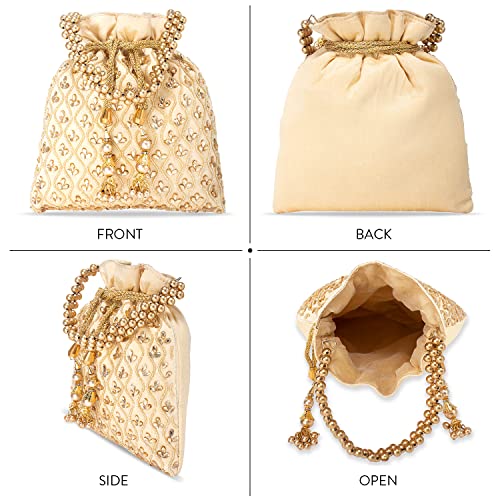 Image of Aheli Potli Purses Gift for Women Handmade Evening Handbag Stylish Bridal Fashion Wristlet