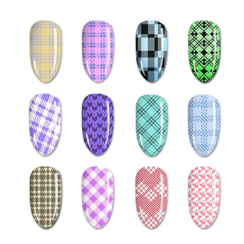 Nail Stamp Stainless Steel 6 X 12Cm Geometric Plaid Stripe Line Image Printing Stainless Steel Stencil Nail Art Stamp Templates Animal Flower Pattern Nail Stamping Plates Leopard Nail Template #TOP5