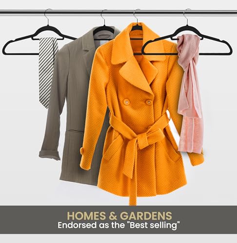 Utopia Home Pack of 50 Velvet Suit Hangers with Tie Bar - Heavy Duty Non-Slip Premium Hangers for Adult Clothes - 360 Degree Swivel Hook, Black - Image 4