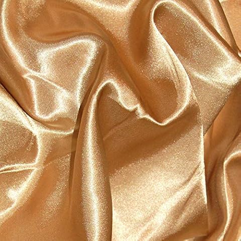 Silky Satin Fabric Material Poly Craft Dress Costume Bridal Prom 150cm Wide - Per metre (Gold) Cover