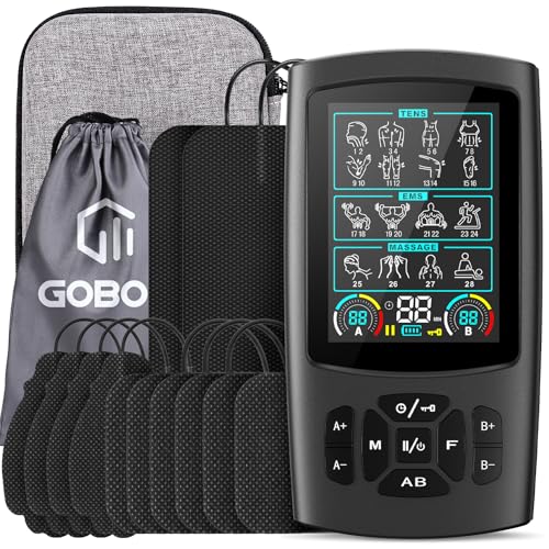 Image of 28 Modes TENS Unit Muscle Stimulator for Pain Relief | 40 Levels, Dual-Channel, 3-in-1 EMS Massage Machine for Shoulder, Back Pain Relief Therapy (12 Electrode Pads)