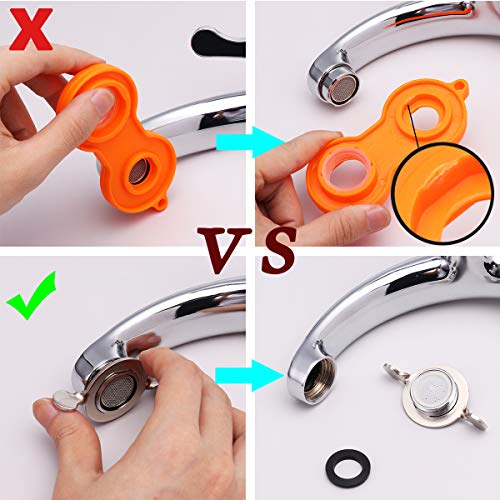 Wasserhahn Sieb M24, COOLUCK 10 Stück Wasserhahn Strahlregler Aufsatz Außengewinde, Mischdüse Einsatz mit Edelstahlfilter und Verchromten Mischdüsenschlüssel, für Wasserhähne - Image 6