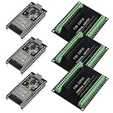 3 Set ESP32 Development Board Type C 38Pin Narrow Version WiFi + Bluetooth Microcontroller ESP-32 ESP-32S Board ESP-WROOM-32 with ESP32 Breakout Board GPIO 1 into 2 Terminal Screw Board