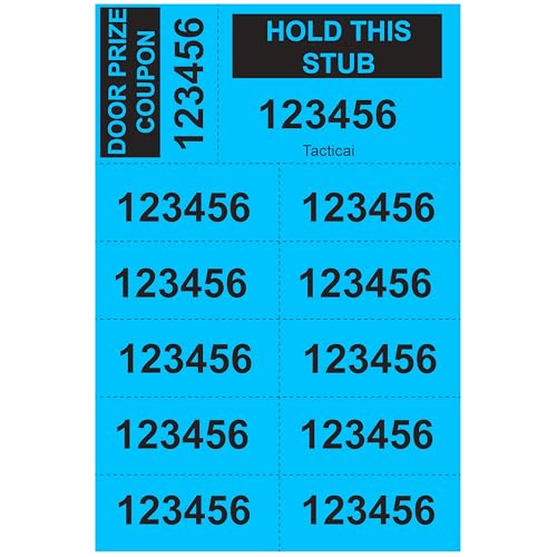 Tacticai 150 Auction Tickets, 10 Bids, Ideal for Raffle, Penny,