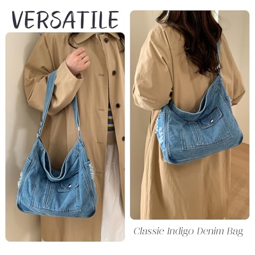 Bolso Denim para mujer tipo crossbody ligero miniatura 2