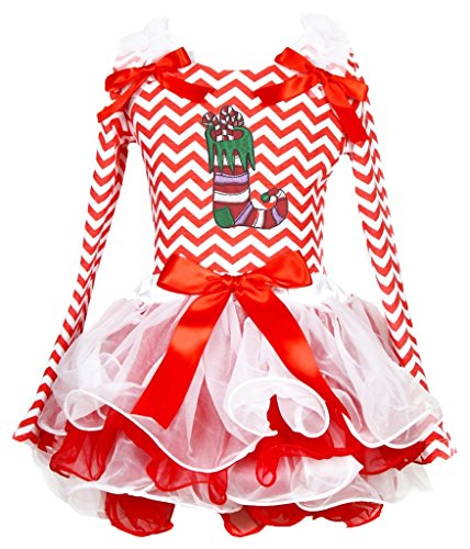 Vestido de Navidad con manga larga y falda de pétalos cómoda para niñas de 1-8Y