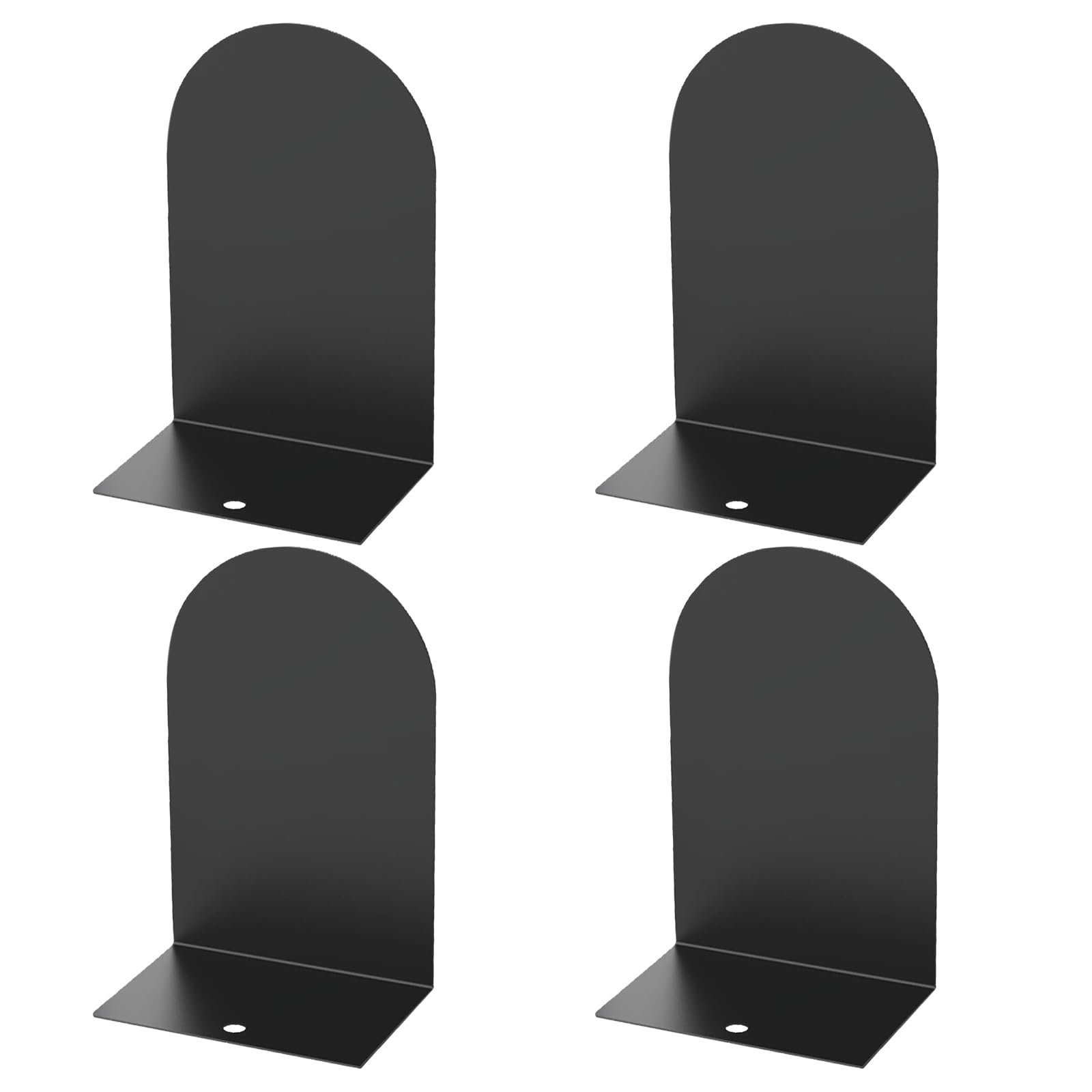 MerryNine Metal Book Ends, 4 Pack Black Bookends for Shelves, Book Holder for Heavy Books, Book End for Kids Books, Decoration Bookend for Home Office
