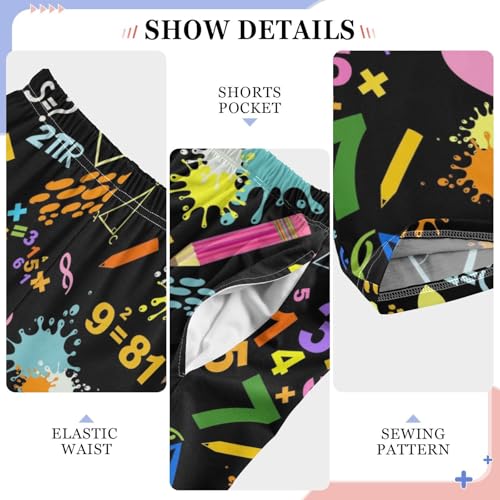 ZZXXB Mathematical Number Formula Boys Long Pants Soft Trousers Elastic Waist Kids Lounge Bottoms with Pockets S-XL4