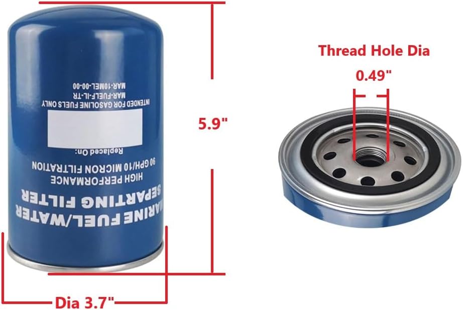 Fuel Filter Fuel Water Separating Filter Assembly Compatible with Yamaha MAR-M10AS-00-00 MAR-10MEL-00-00 MAR-FUELF-IL-TR Sierra 18-7866