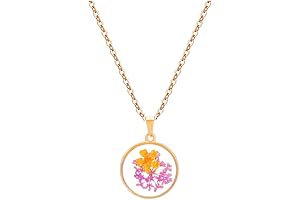 Elegant Pressed Lavender Floral Jewelry Pendant Necklace for Women