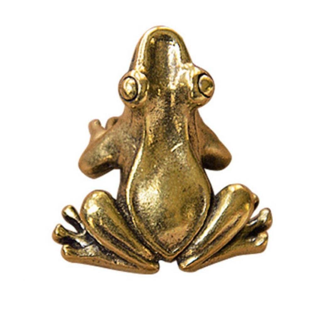 Miniature Desktop Ornament Retro Copper Small Cute Frog Figurines Metal Brass Animal Tea Pet for Home Decors