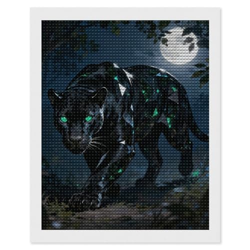 Art diamant maccbn Panther Night pour créer une décoration murale de salon