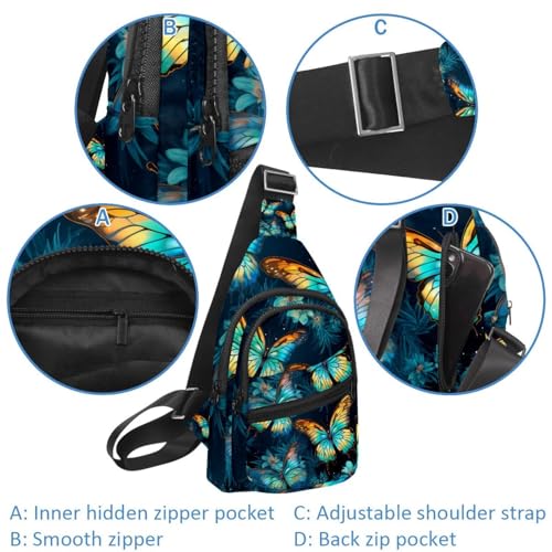 Mochila cruzada Phantom Butterfly cómoda riñonera multicolor para caminar 2
