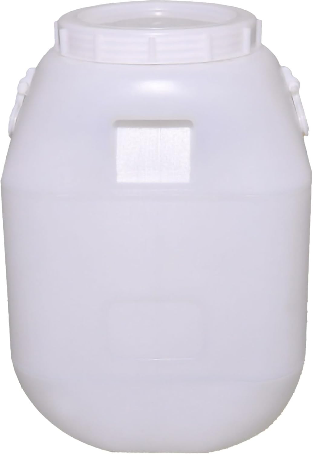 Food - Grade Plastic Square Bucket with Lid, Honey Storage Barrels, HDPE Fermentation Container, Ideal for Wine - Making, Grains, Water & Liquid Storage(White,50L)
