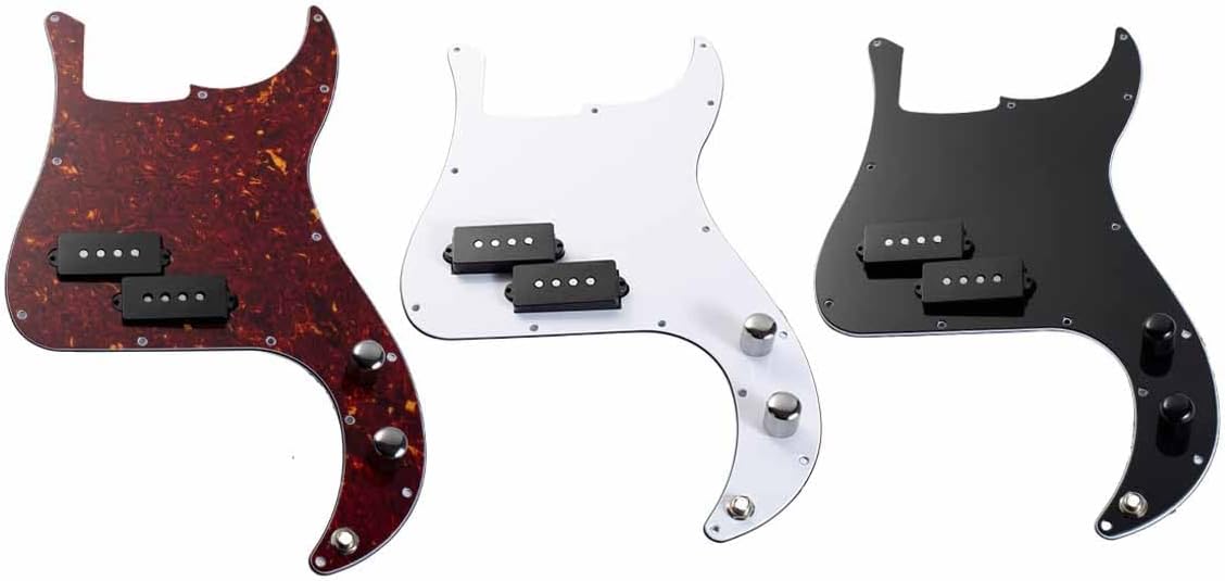 Yukiomi Alnico 5 Pre-wired Loaded P Bass Pickguard With EVA Foam for FD Precision Bass Guitar Vintage Tortoise