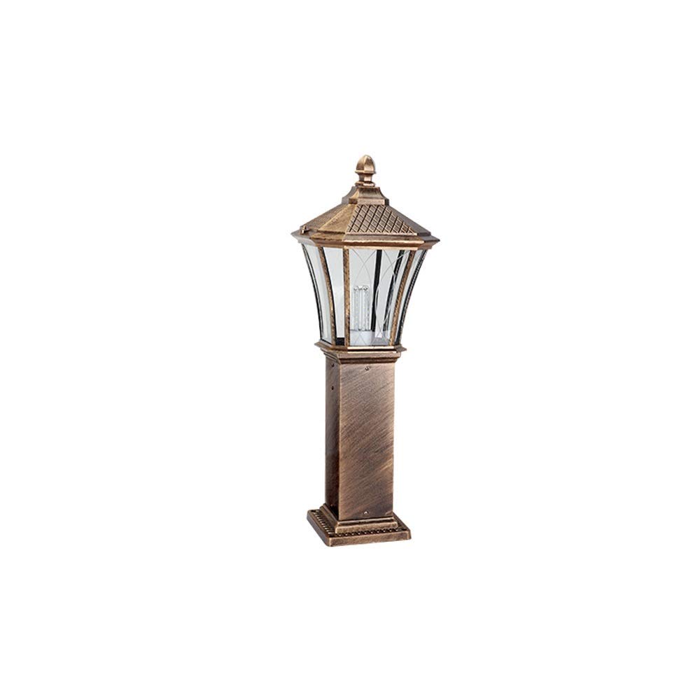 QUSYZD Lamp Post Lights Outdoor, Lamp Post Lights, Vintage Outdoor Garden Pillar Column Lamp Ip54 Waterproof Aluminum Glass Bollard Post Lantern Vintage Antirust Landscape Park,Bronze-Height: 60cm