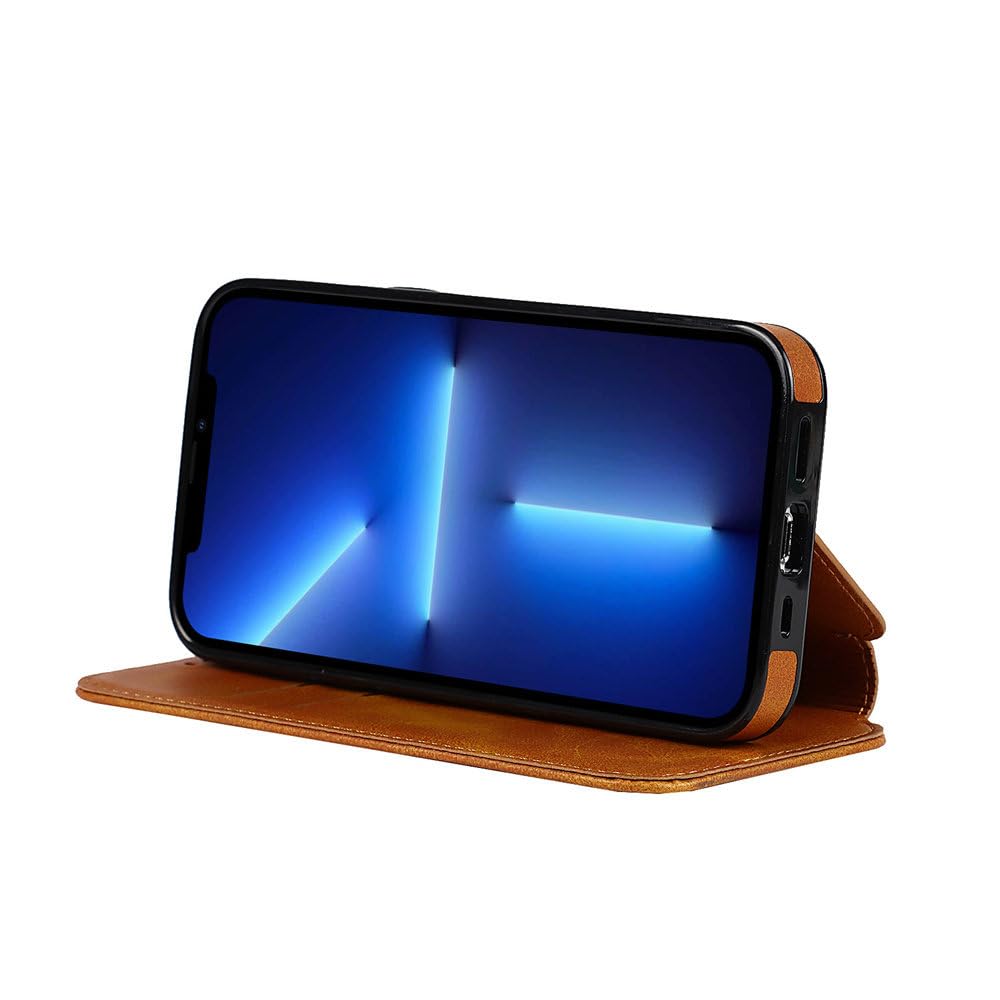 Skórzane etui na telefon komórkowy z klapką i miękkim brzegiem, odpowiednie do iPhone'a 11 12 13 14 15 16 Pro Max 14 15 16 Plus, odporne na wstrząsy, czerwone, do iPhone'a 13 Pro