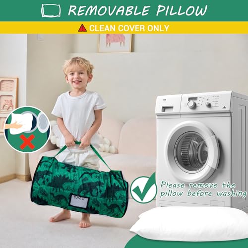 Image of Lasoftan Toddler Nap Mat with Pillow and Blanket, Extra Large Rolled Napping Mats,Slumber Bags for Boys Girls,Kids Sleeping Bag for Daycare, Preschool Travel Camping