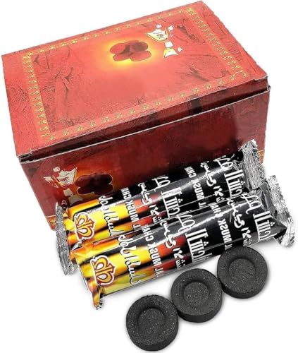 MOMENT 100pcs Charcoal Bakhoor Oud Quick Light Coal Tablets Size 40mm Large Briquettes Odourless/Smokeless Long Lasting for Hookah Shisha BBQ Grill Bakhoor and Incense Burning Black