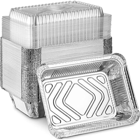Generic Silver Aluminium Foil Trays with Lids Cover
