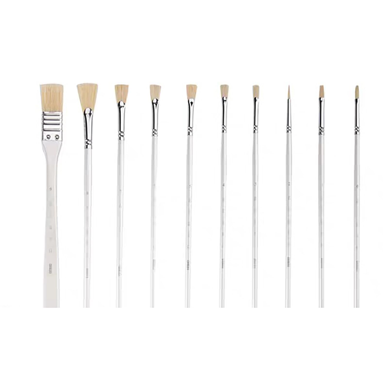 143 Pennelli per Pittura Artistica, Set di 10 setole Bianche a Manico Lungo, eccellenti per Pittura acrilica, guazzo, Olio, Acquerello, ECC. per aspiranti pittori esperti.