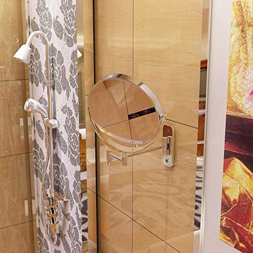 Miroir de maquillage de 8 pouces fixé au mur, miroir de rasage rond double face