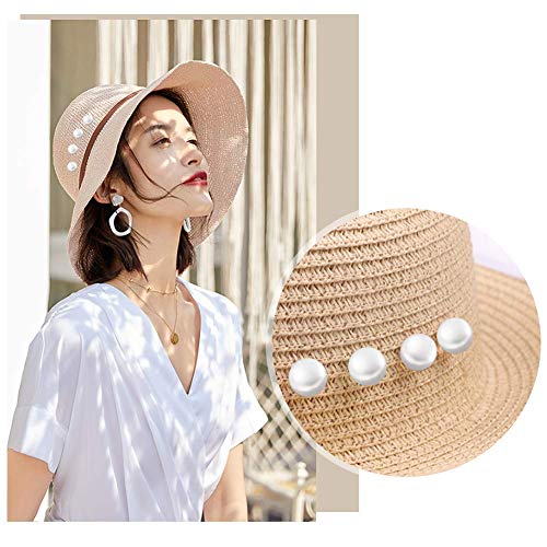 Joyci 10-Pack Women Shirt Brooch Lapel Pins Safety Buckle Knitwear Sweater Decorate Pearl Buttons Metal Tie Tacks Pin Back Clutch B (White Pearl) - Thumbnail 6