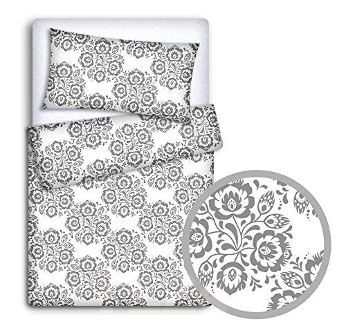 Babymam BABY BEDDING SET PILLOWCASE + DUVET COVER 2PC TO FIT JUNIOR BED (Folklore grey)